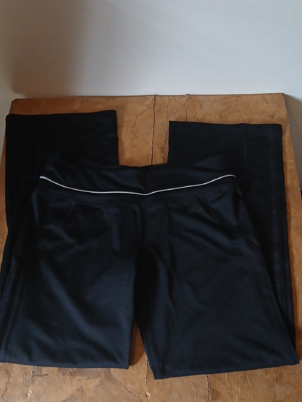 adidas Black Wide-Leg Athletic Pants with Elastic Waist